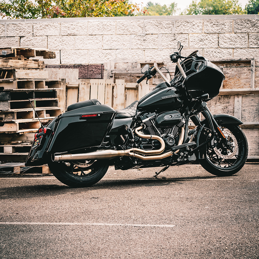 Bassani Stainless Road Rage 3 Exhaust System with 4" Straight Can for 2017-2020 Harley Touring