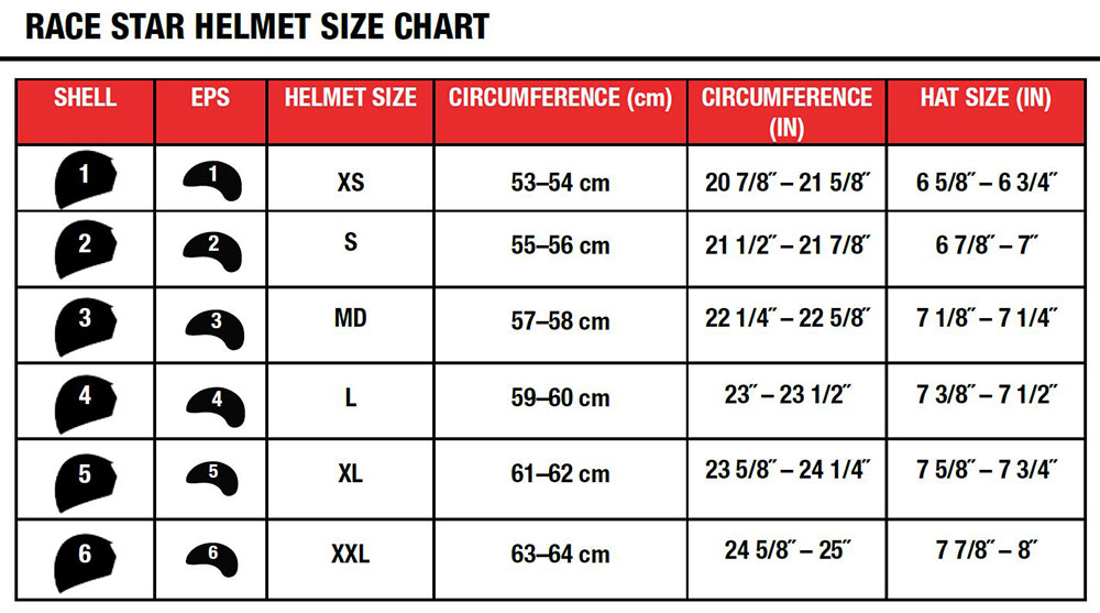 Bell Helmet Sizing Chart