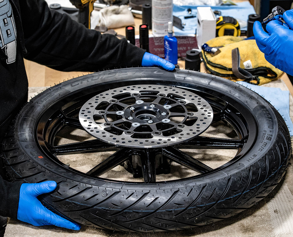 1993 Harley FXR Wheel with Metzeler Cruisetec Tires