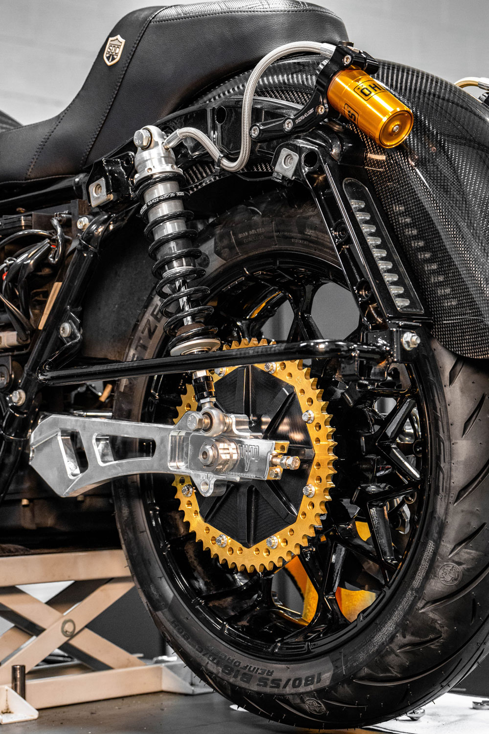 Alloy Art Black/Gold Cush Drive Chain Sprocket for 2009-2022 Harley Touring