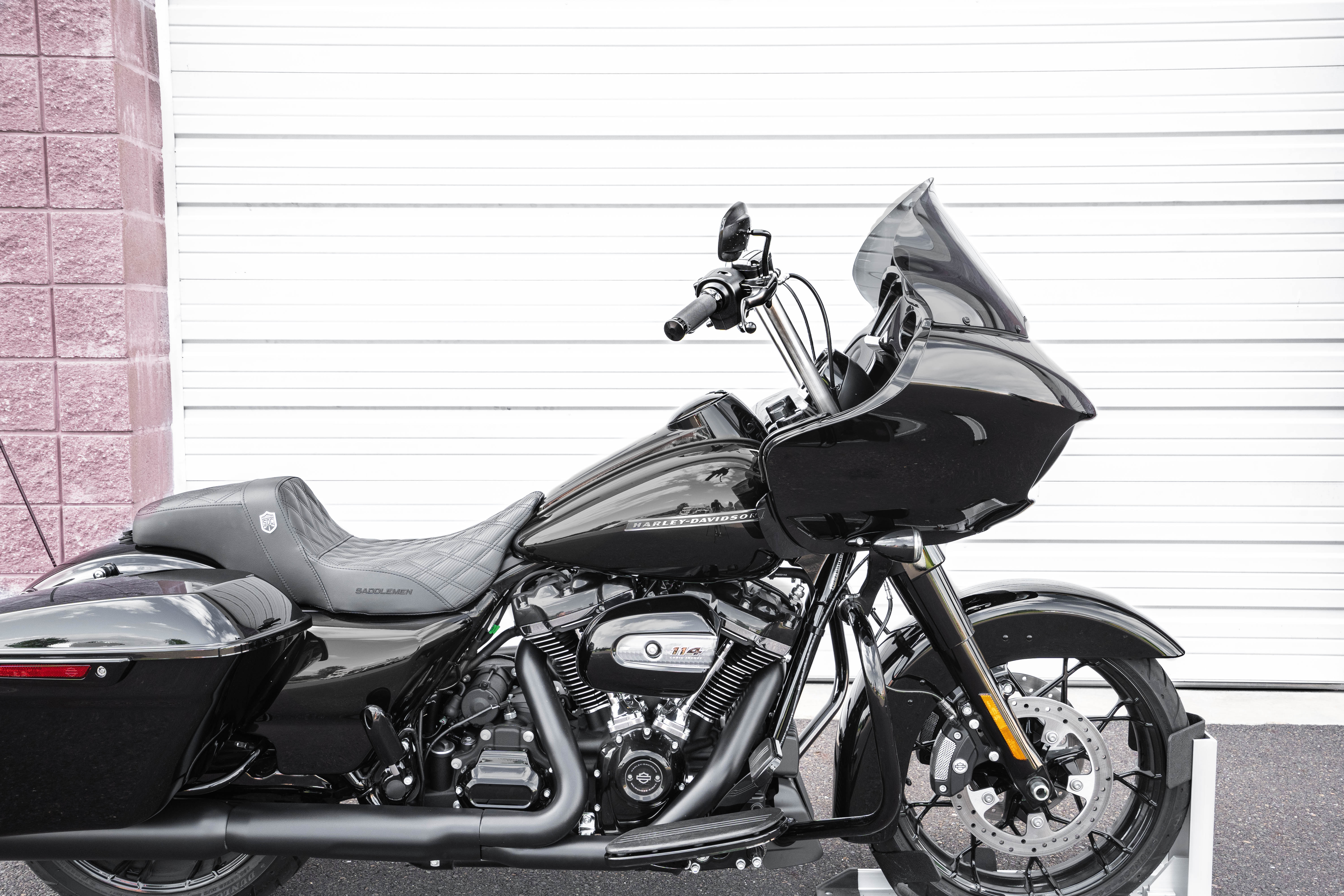 Klock Werks 12" Pro Touring Flare Windshield for 2015-2020 Harley Road Glide - Dark Smoke