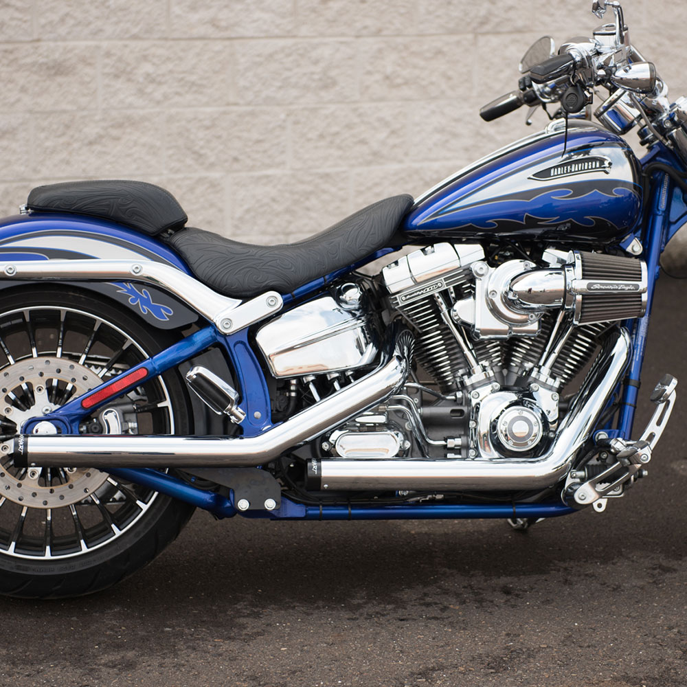Rinehart Kick Backs Exhaust for Harley Softail Breakout Get Lowered