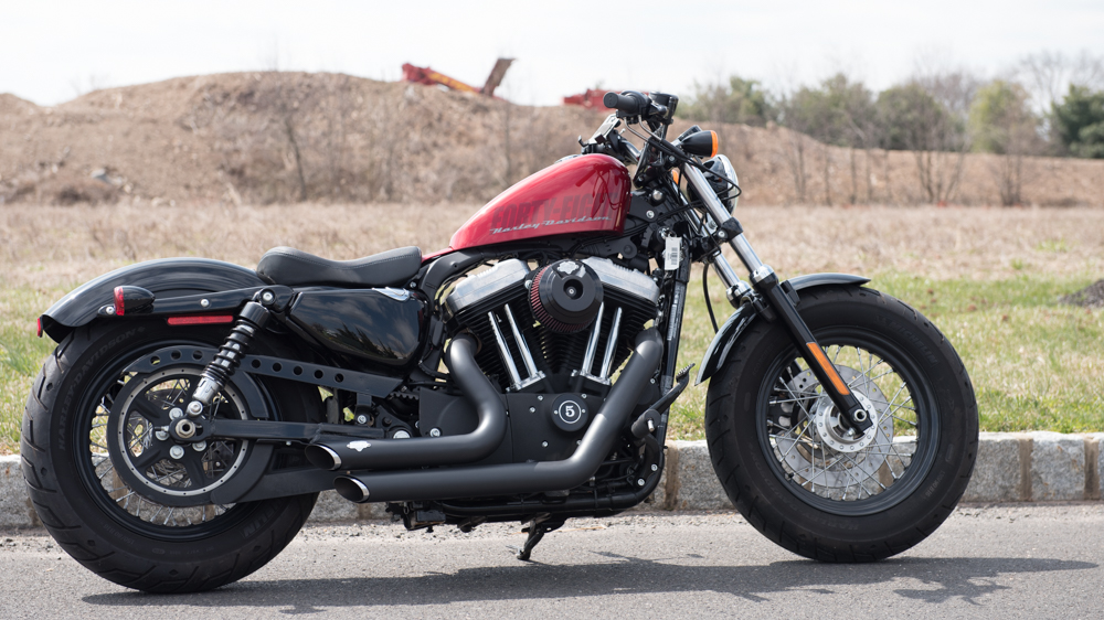Vance and Hines Shortshots Staggered Exhaust on Harley Sportster 